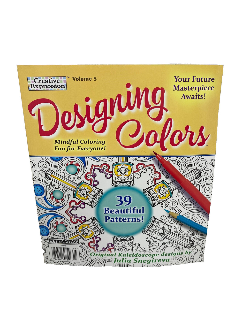 Designing Colors Volume 5 Adult Coloring Book 39 Patterns Penny Press